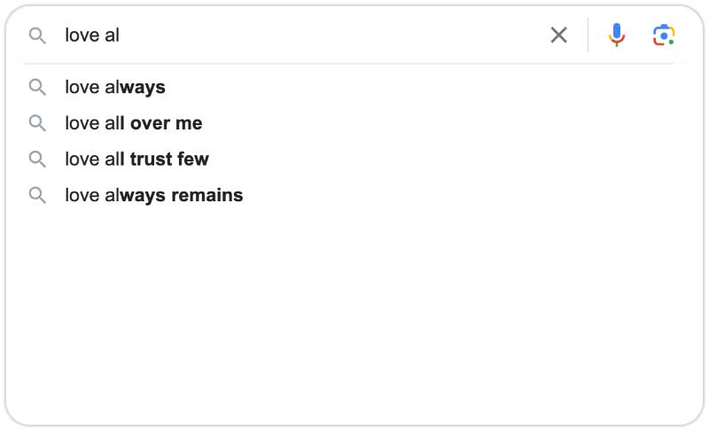 Find Love in Autocomplete: Google's Poetic Suggestions